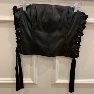 Leather Strapless Crop Top!